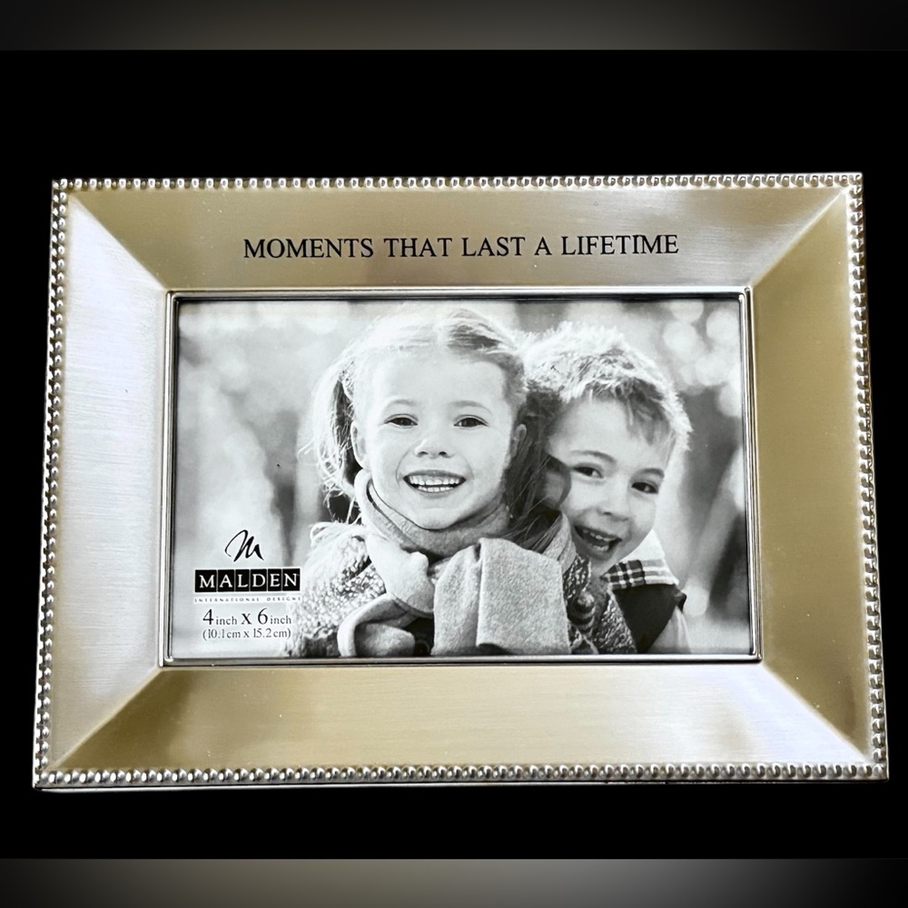 Malden Silver 4x6 “Moments That Last a Lifetime” Picture Frame - NWOT